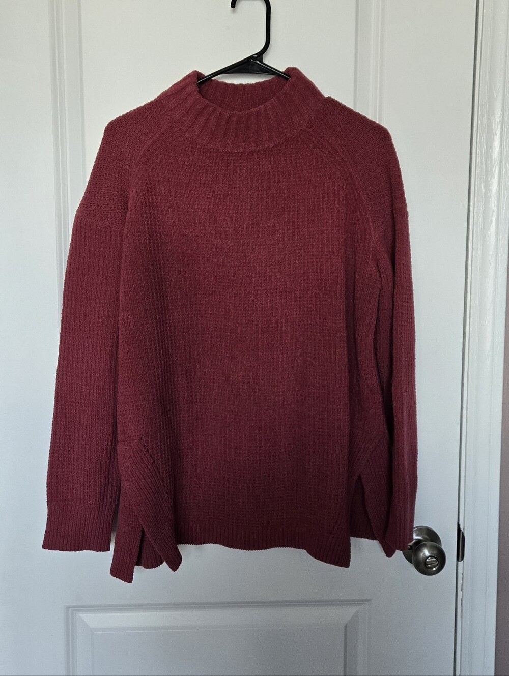 a new day | Pink Ribbed Mock Neck Sweater
